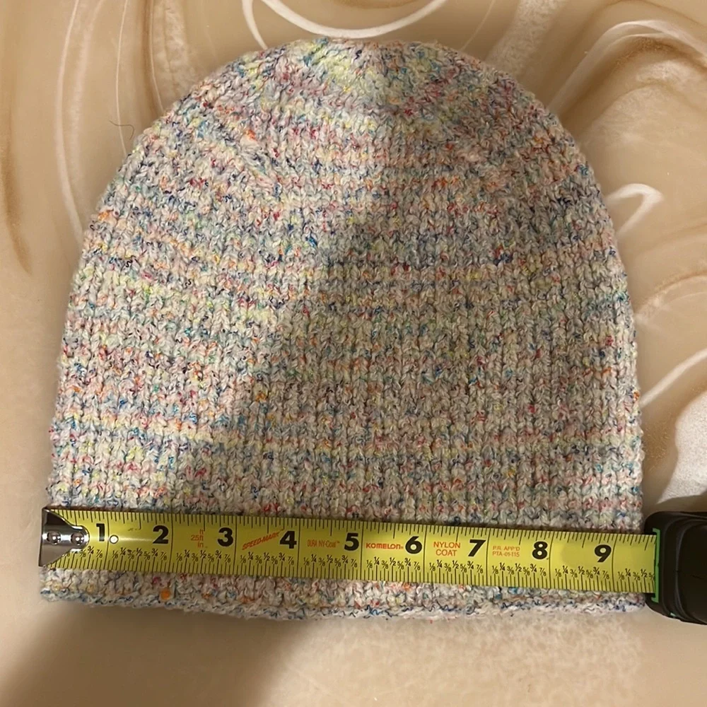 Handmade Knit Women's Hat and Scarf Set Multi-Color Pastel Confetti Winter Warm
